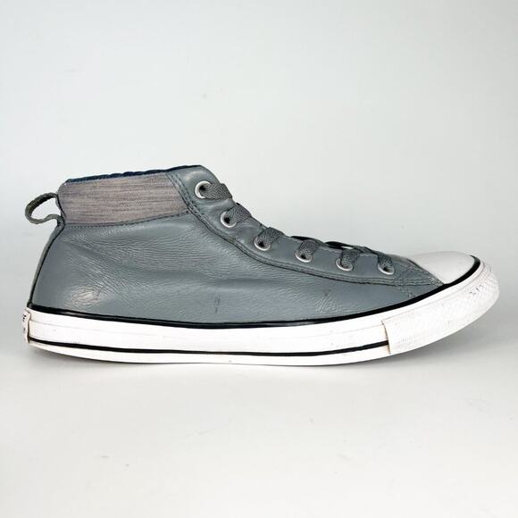 Converse Chuck Taylor Street Mid Leather Sneakers Shoes Grey Men 11 - Picture 6 of 15